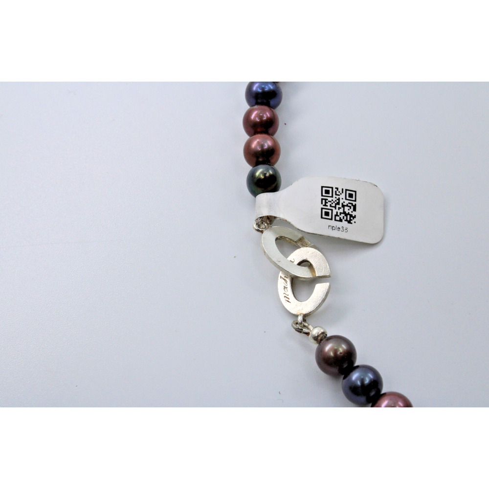 C0 New 100% Authentic MASHKA 925 Sterling Silver Freshwater Pearl Necklace $475 - Picture 3 of 3
